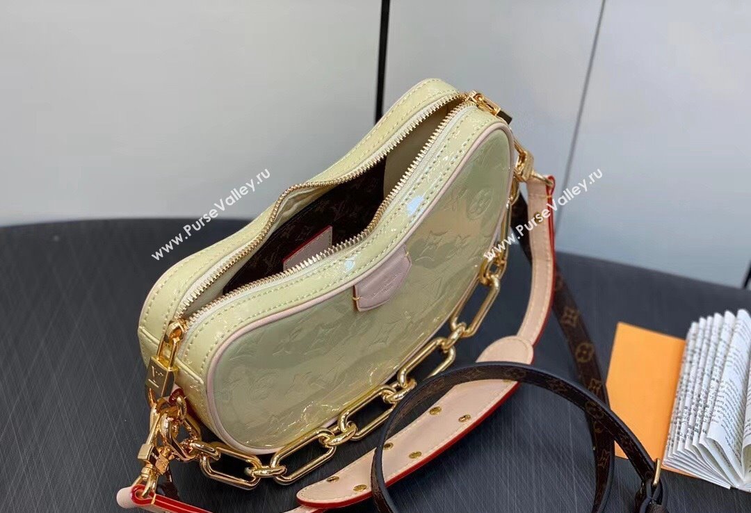 Louis Vuitton Monogram Vernis Croissant PM Bag New LV Remix M24020 Chic and Yellow 2024 (kiki-24020107)