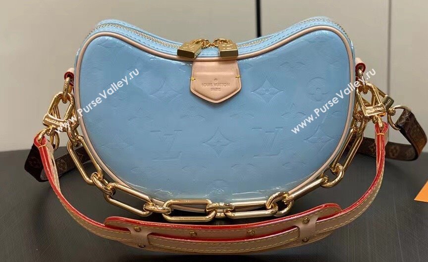 Louis Vuitton Monogram Vernis Croissant PM Bag New LV Remix M24021 Sky 2024 (kiki-24020108)