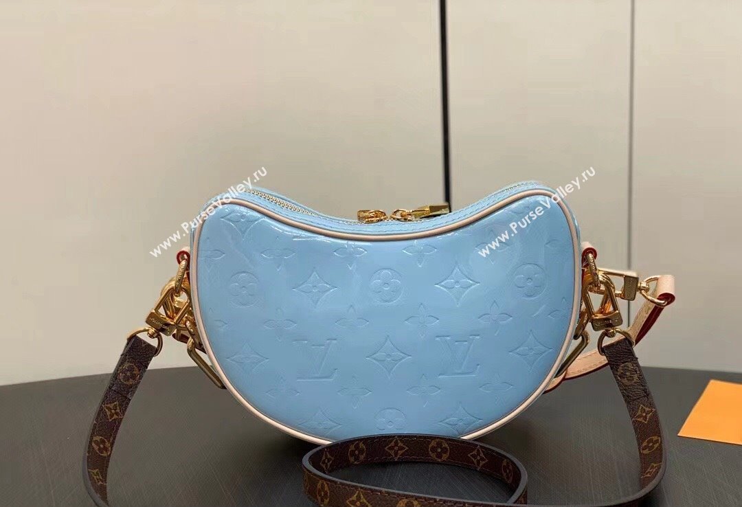 Louis Vuitton Monogram Vernis Croissant PM Bag New LV Remix M24021 Sky 2024 (kiki-24020108)