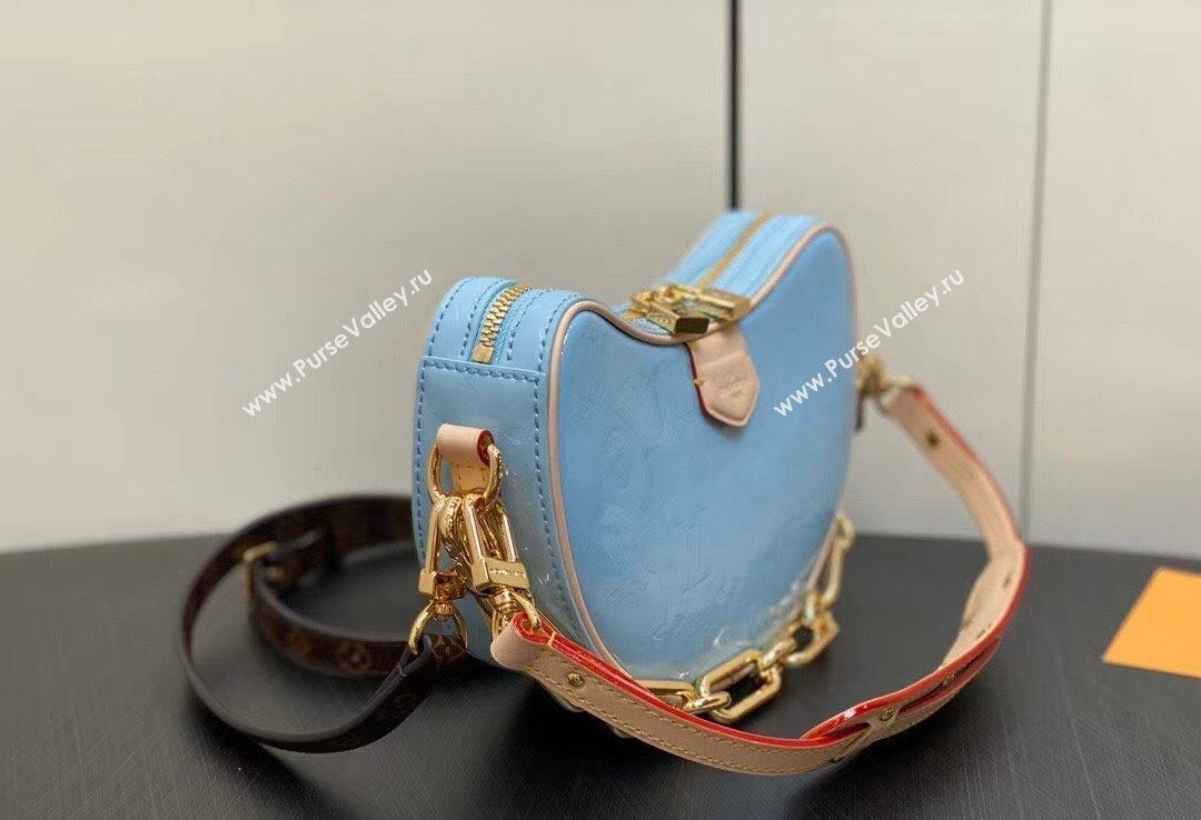 Louis Vuitton Monogram Vernis Croissant PM Bag New LV Remix M24021 Sky 2024 (kiki-24020108)