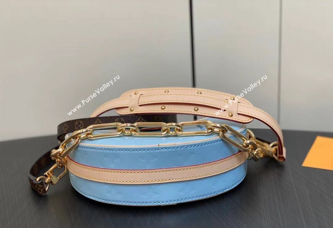 Louis Vuitton Monogram Vernis Croissant PM Bag New LV Remix M24021 Sky 2024 (kiki-24020108)