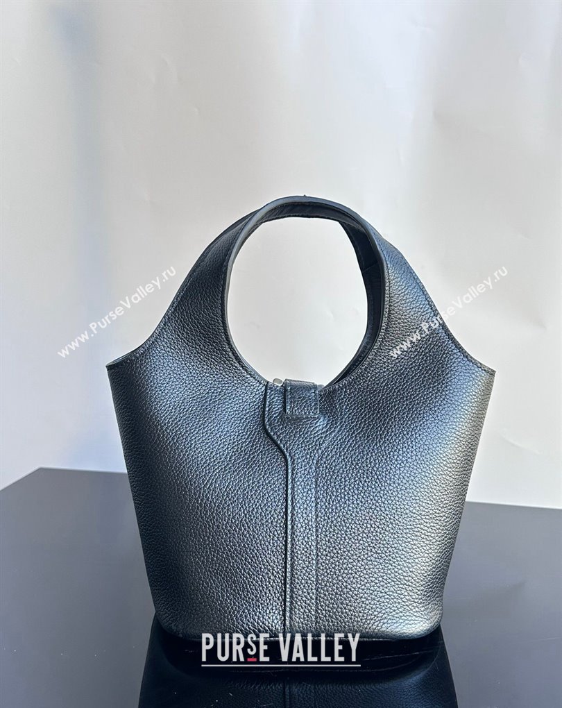 Balenciaga Locker Small Hobo Bag in black/Silver grained calfskin 2024 (xinyidai-24020250)