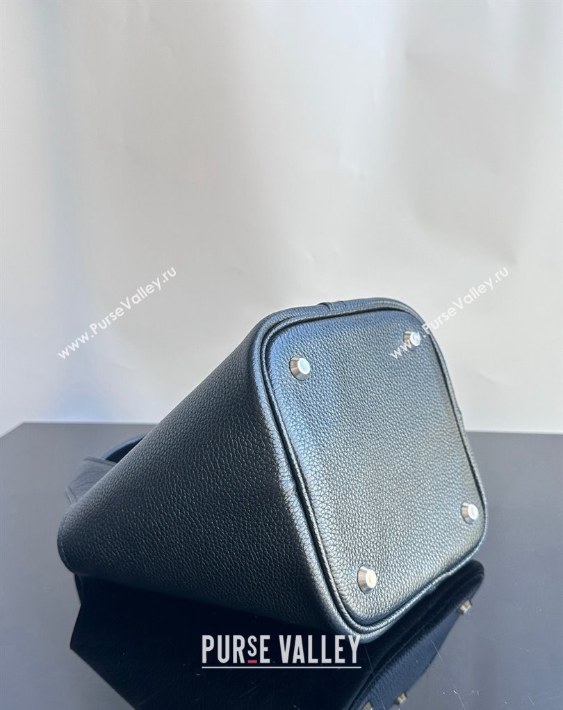 Balenciaga Locker Small Hobo Bag in black/Silver grained calfskin 2024 (xinyidai-24020250)