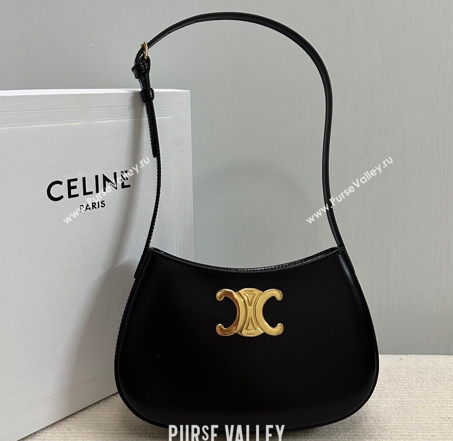 Celine MEDIUM TILLY BAG in shiny calfskin Black 2024 (xinyidai-24020229)