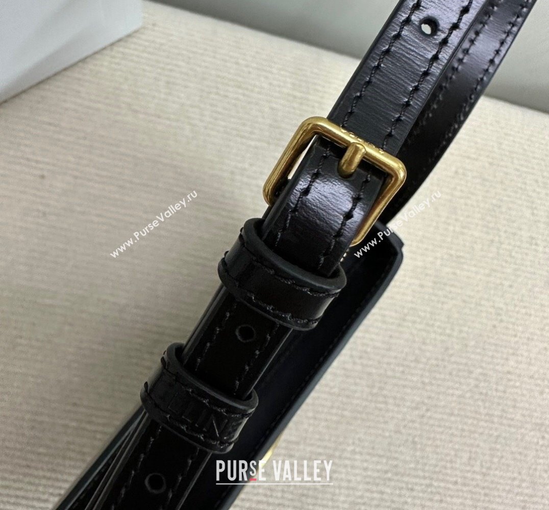 Celine MEDIUM TILLY BAG in shiny calfskin Black 2024 (xinyidai-24020229)