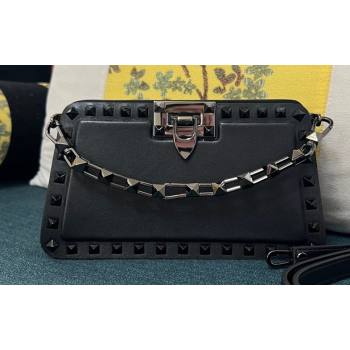 Valentino Rockstud Clutch Bag In Calfskin Black 2024 (xinyidai-24020221)
