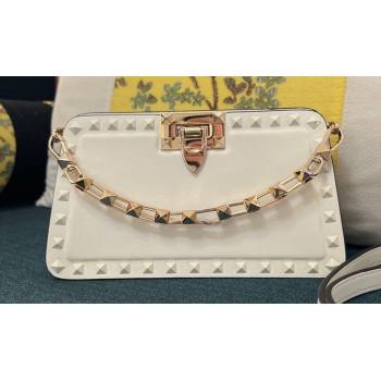 Valentino Rockstud Clutch Bag In Calfskin White 2024 (xinyidai-24020222)