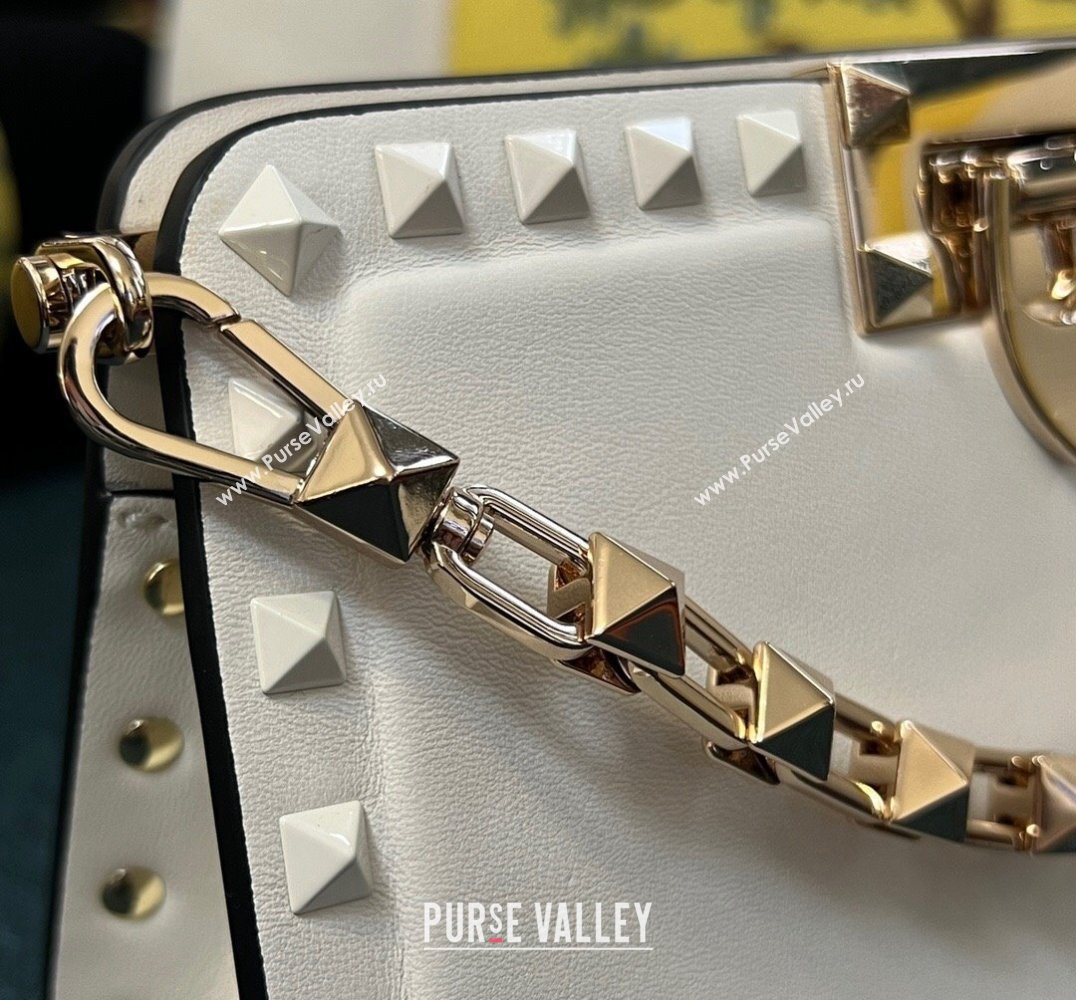 Valentino Rockstud Clutch Bag In Calfskin White 2024 (xinyidai-24020222)