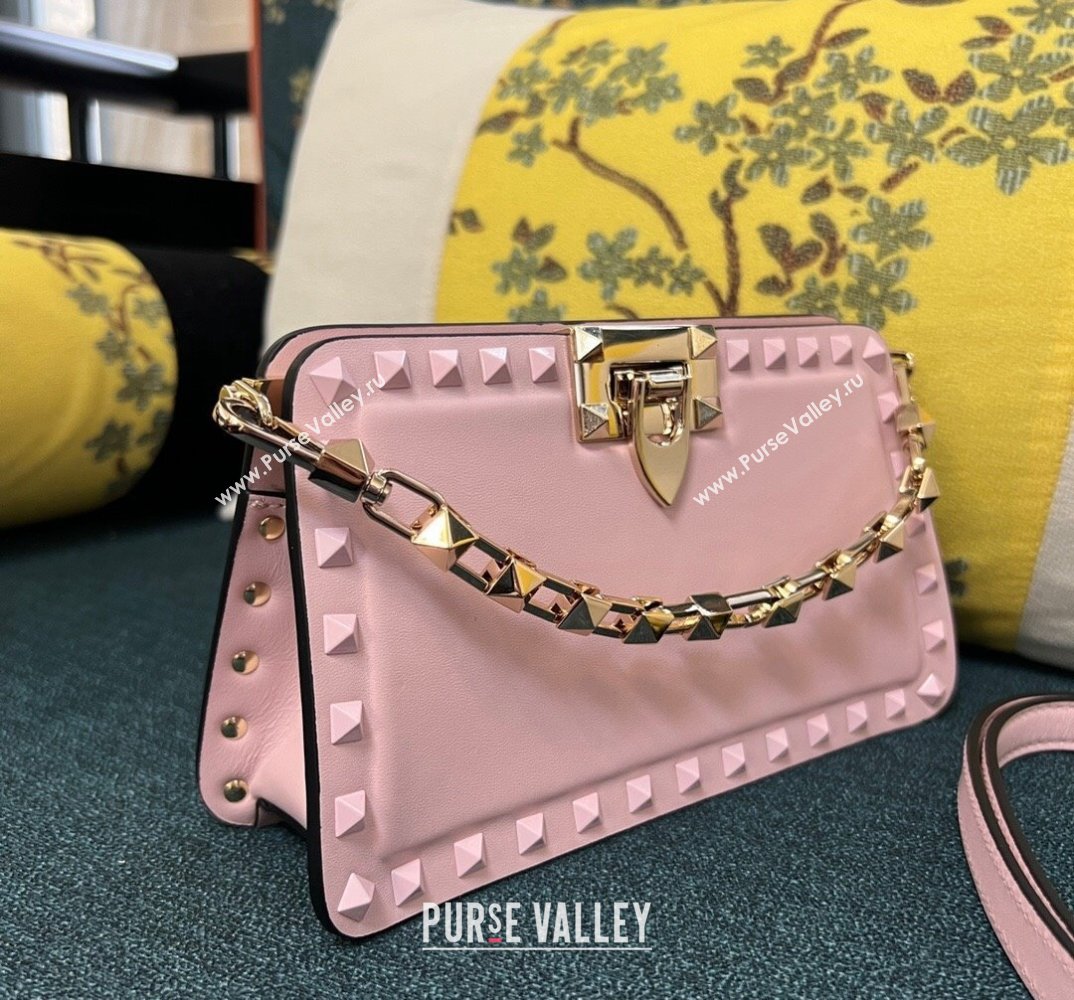 Valentino Rockstud Clutch Bag In Calfskin Pink 2024 (xinyidai-24020225)