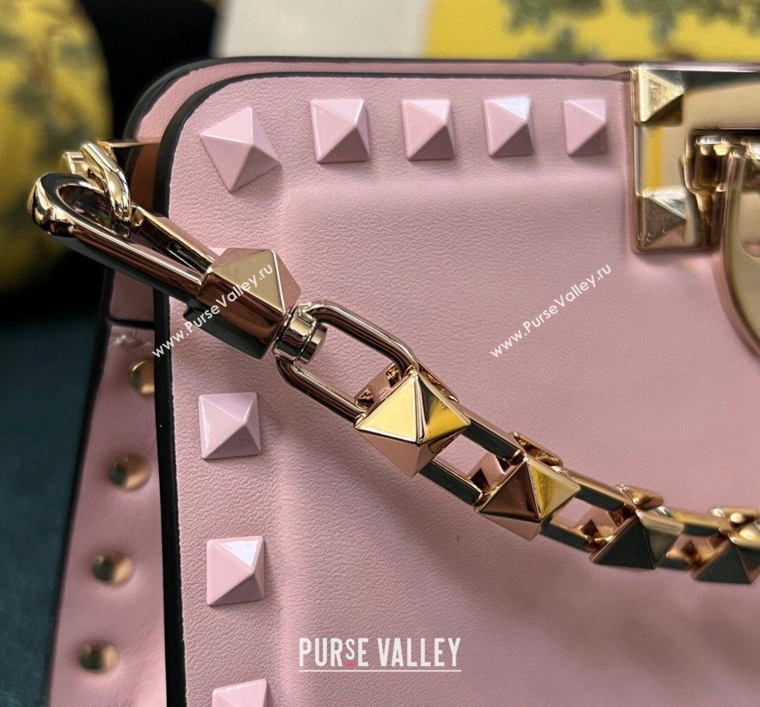 Valentino Rockstud Clutch Bag In Calfskin Pink 2024 (xinyidai-24020225)