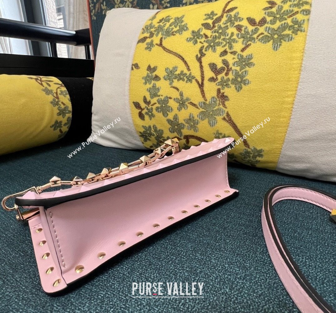 Valentino Rockstud Clutch Bag In Calfskin Pink 2024 (xinyidai-24020225)