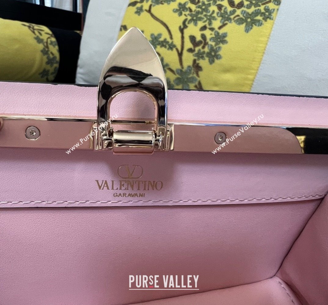 Valentino Rockstud Clutch Bag In Calfskin Pink 2024 (xinyidai-24020225)