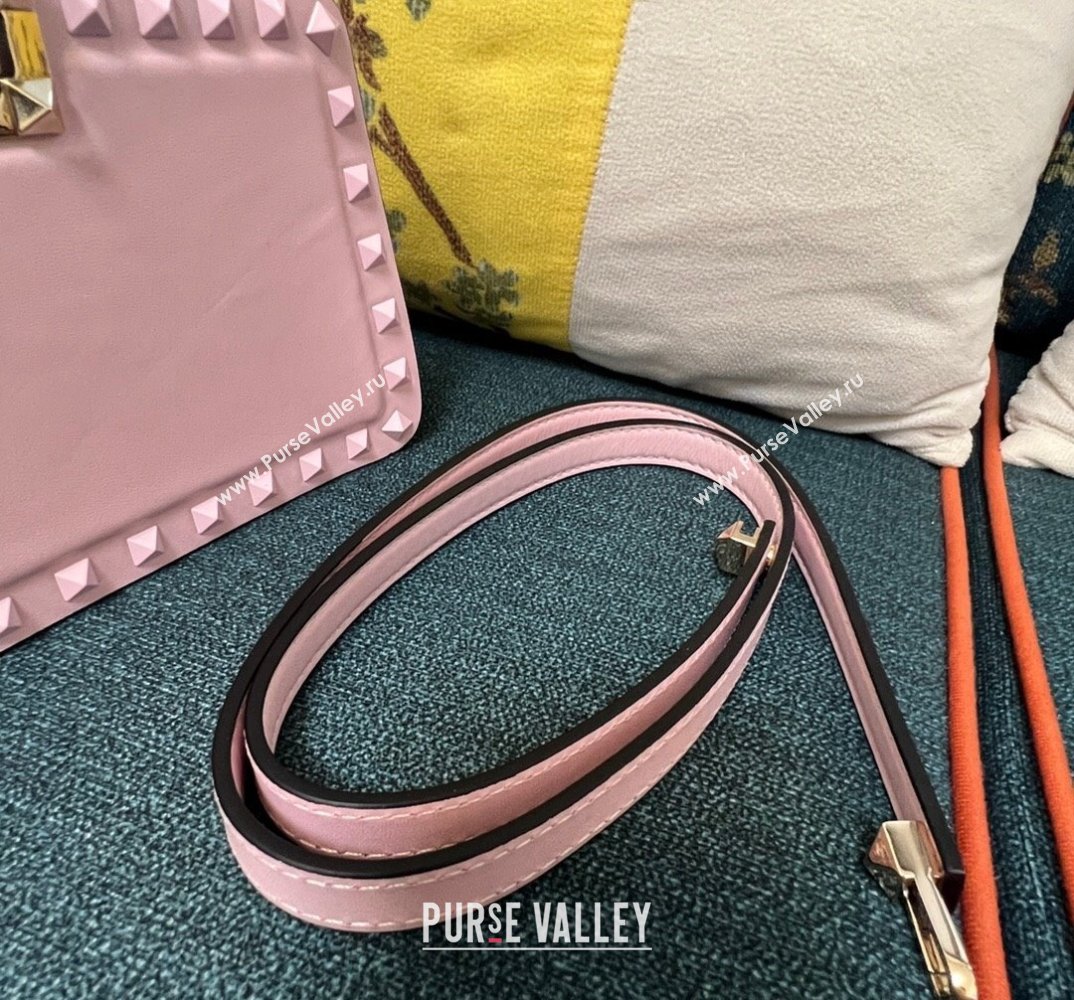 Valentino Rockstud Clutch Bag In Calfskin Pink 2024 (xinyidai-24020225)