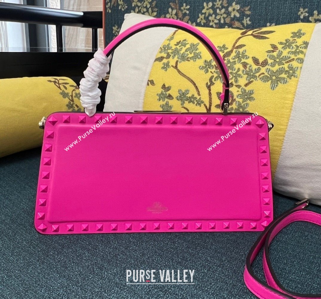 Valentino Rockstud Handbag In Calfskin Fuchsia 2024 (xinyidai-24020217)