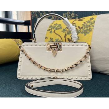 Valentino Rockstud Handbag In Calfskin White 2024 (xinyidai-24020215)