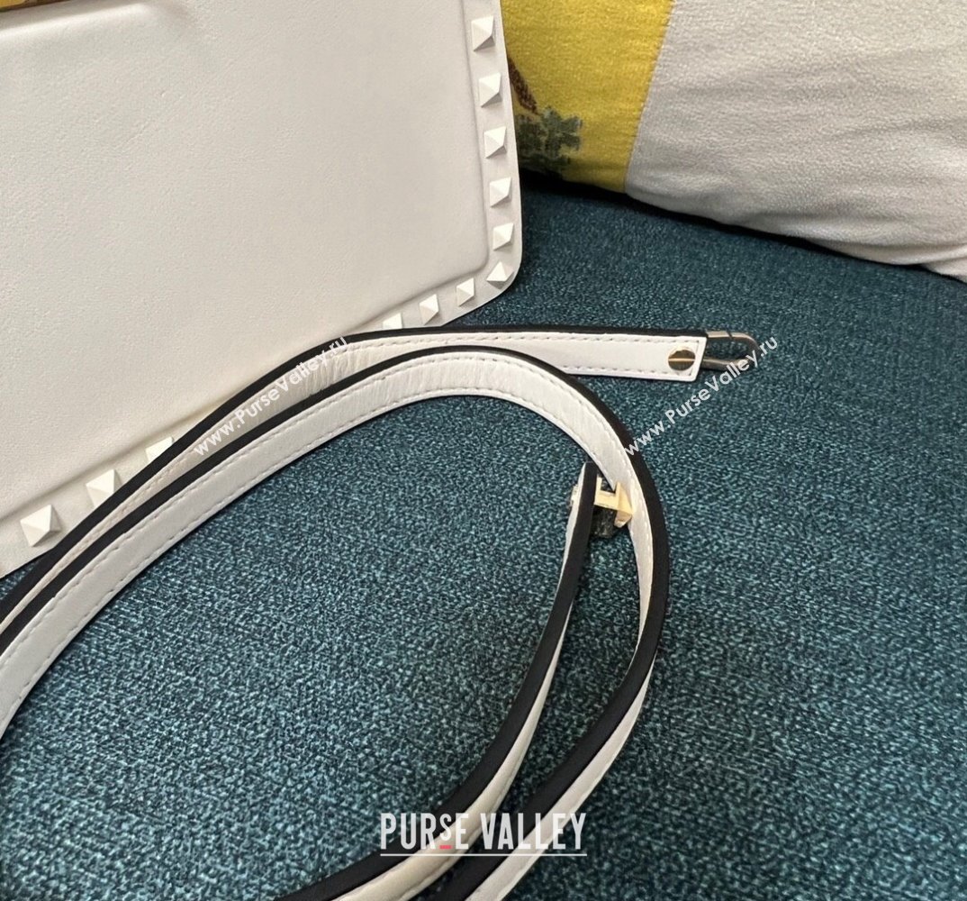 Valentino Rockstud Handbag In Calfskin White 2024 (xinyidai-24020215)