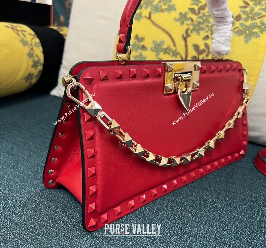 Valentino Rockstud Handbag In Calfskin Red 2024 (xinyidai-24020216)