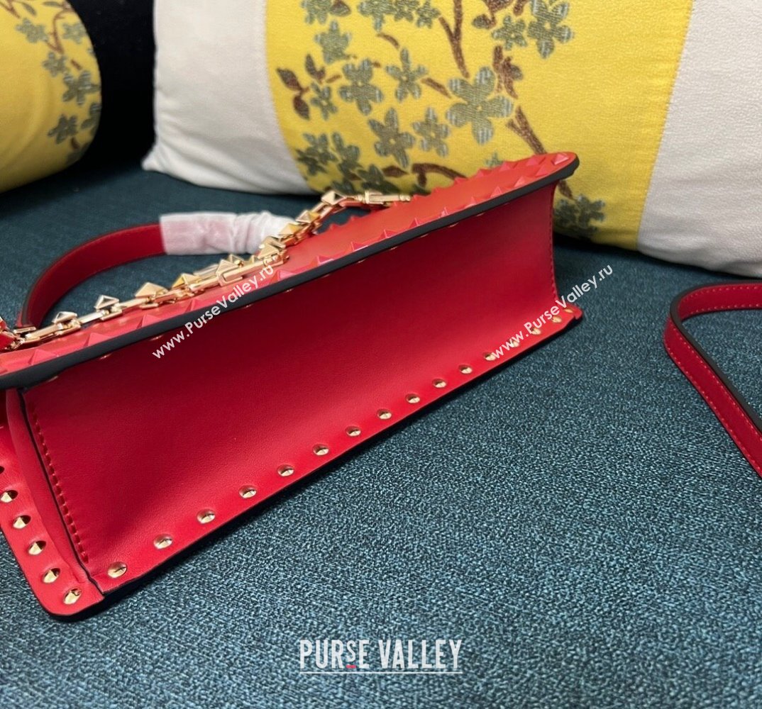 Valentino Rockstud Handbag In Calfskin Red 2024 (xinyidai-24020216)