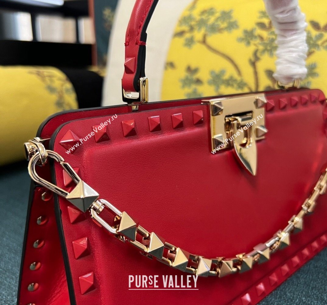 Valentino Rockstud Handbag In Calfskin Red 2024 (xinyidai-24020216)