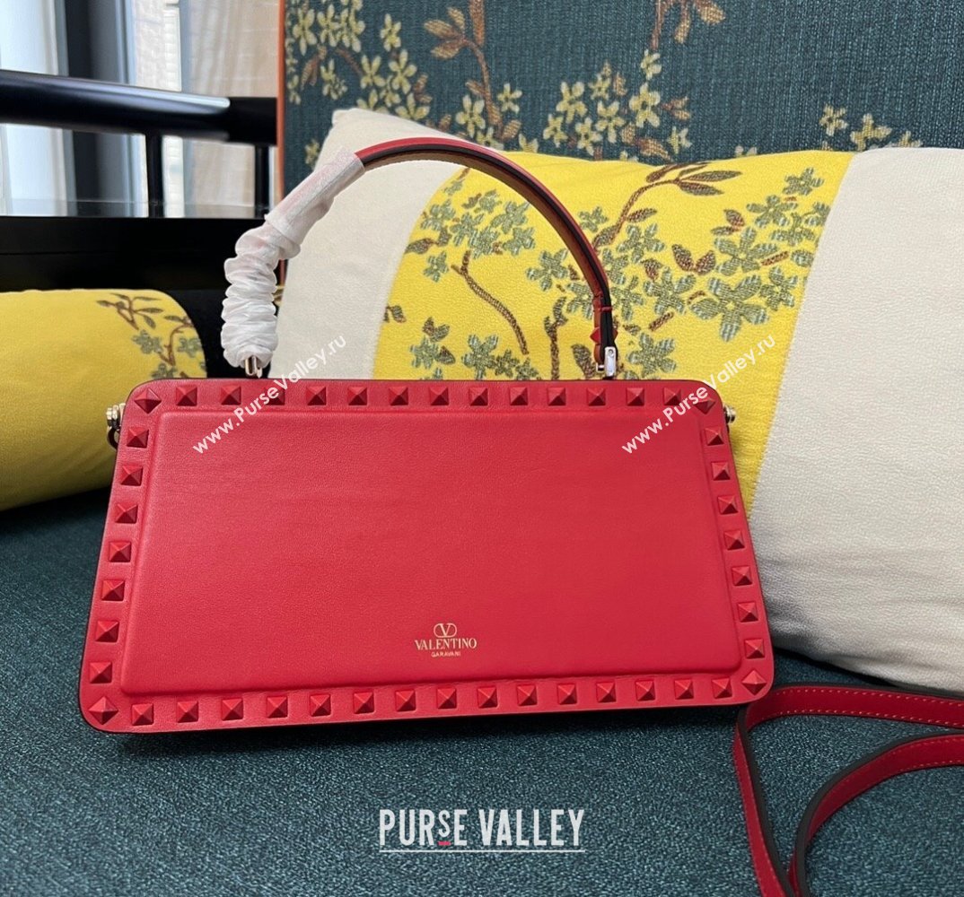 Valentino Rockstud Handbag In Calfskin Red 2024 (xinyidai-24020216)