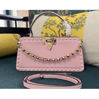 Valentino Rockstud Handbag In Calfskin Pink 2024 (xinyidai-24020218)