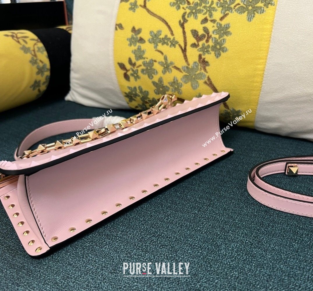 Valentino Rockstud Handbag In Calfskin Pink 2024 (xinyidai-24020218)