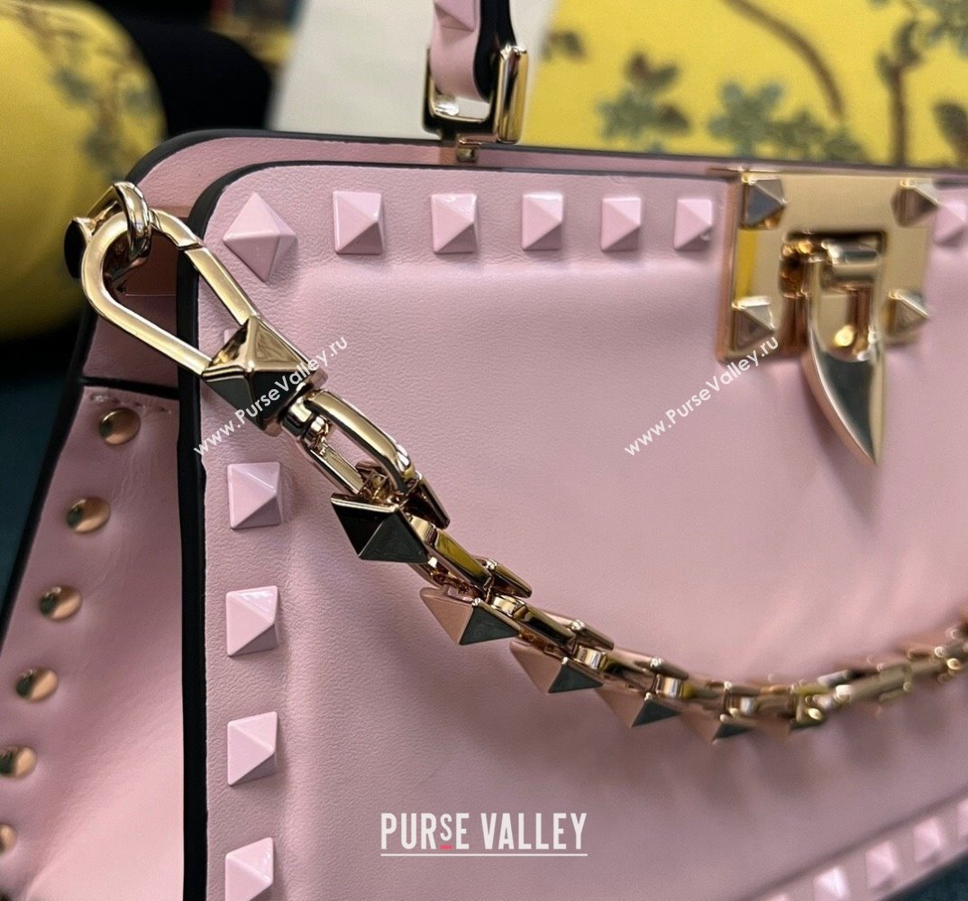 Valentino Rockstud Handbag In Calfskin Pink 2024 (xinyidai-24020218)