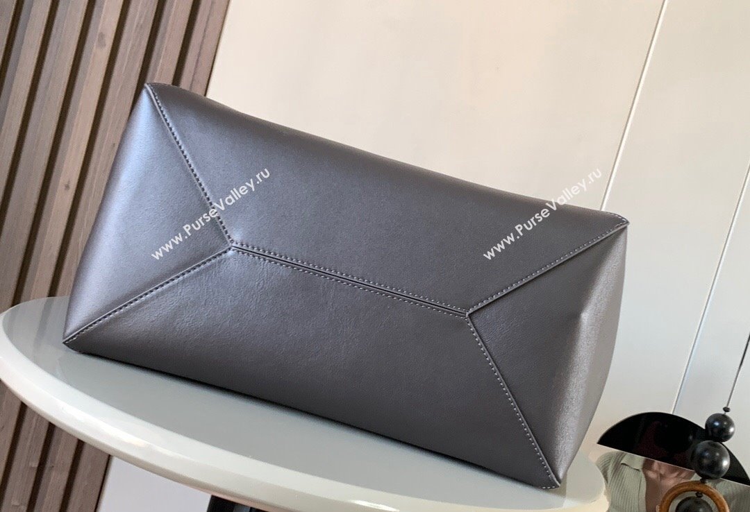 Loewe Large Puzzle Fold Tote Bag in shiny calfskin Black/Gray 2024 (xinyidai-24020241)