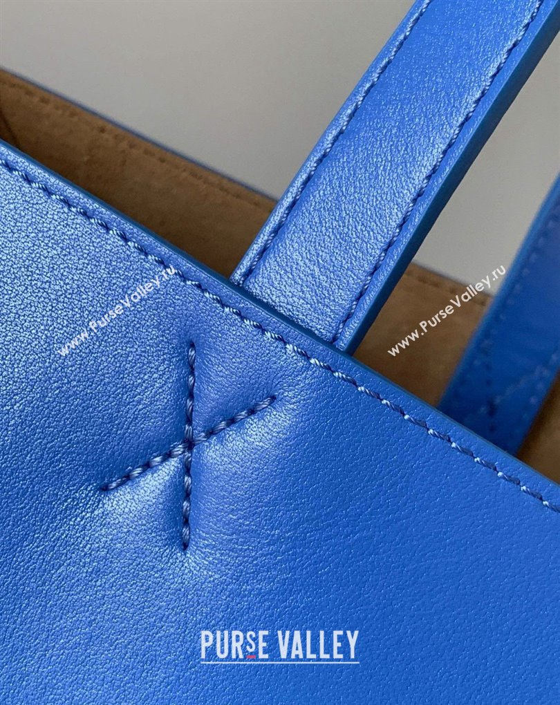 Loewe Large Puzzle Fold Tote Bag in shiny calfskin Blue 2024 (xinyidai-24020242)