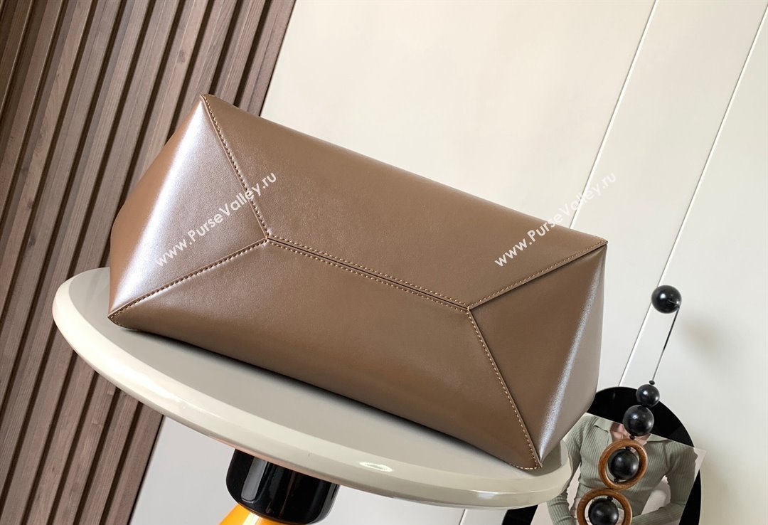 Loewe Large Puzzle Fold Tote Bag in shiny calfskin Brown 2024 (xinyidai-24020244)