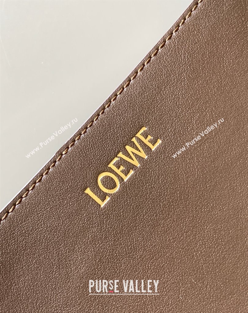 Loewe Large Puzzle Fold Tote Bag in shiny calfskin Brown 2024 (xinyidai-24020244)