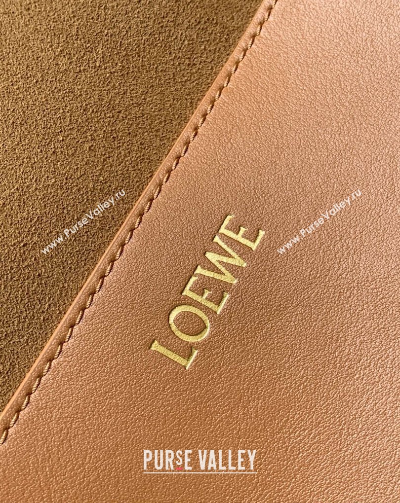 Loewe Large Puzzle Fold Tote Bag in shiny calfskin Black/Brown 2024 (xinyidai-24020245)