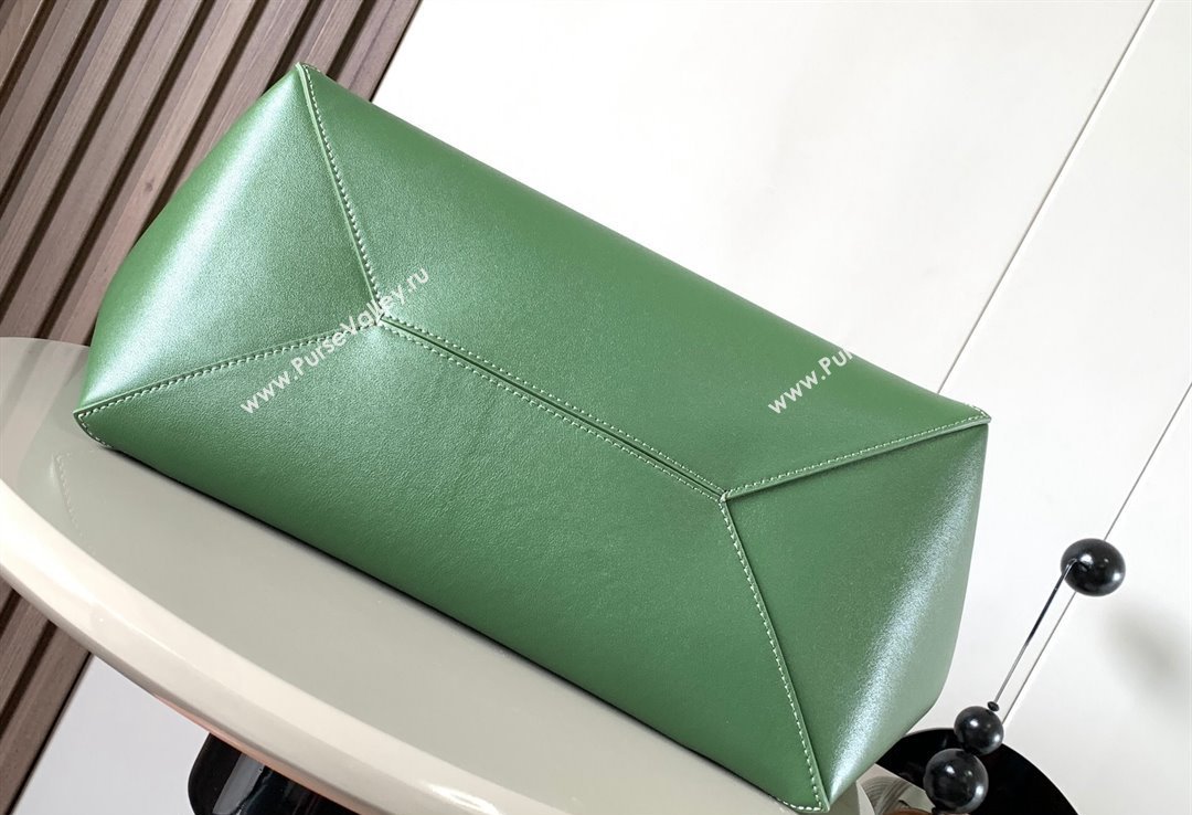 Loewe Large Puzzle Fold Tote Bag in shiny calfskin Green 2024 (xinyidai-24020246)