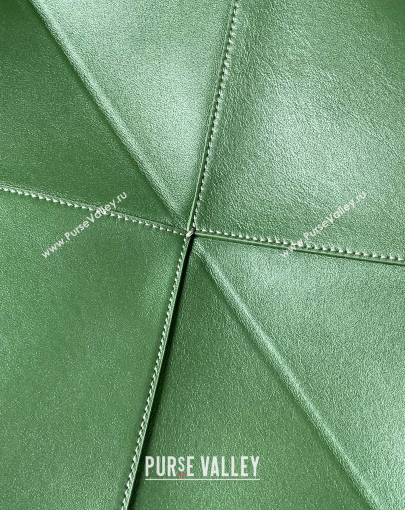 Loewe Large Puzzle Fold Tote Bag in shiny calfskin Green 2024 (xinyidai-24020246)