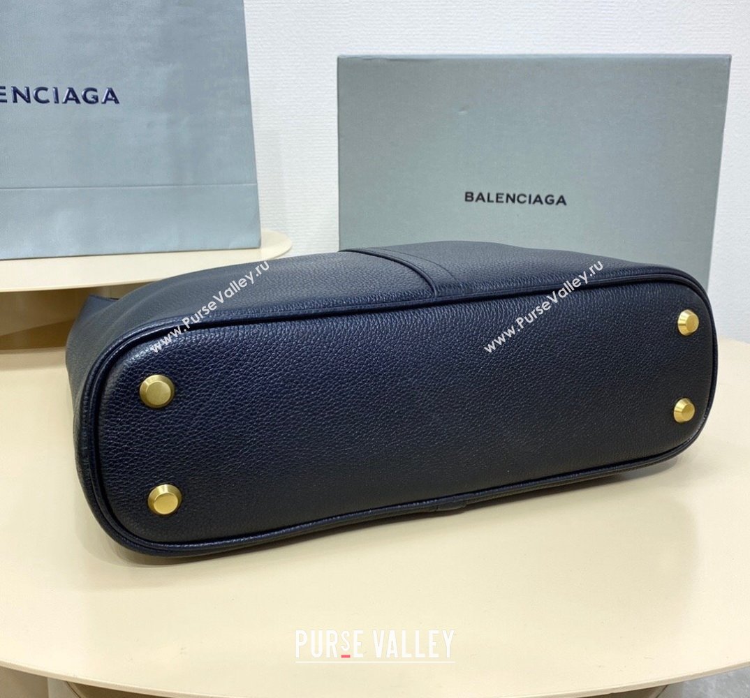 Balenciaga Locker Medium North-South Hobo Bag in black/Gold grained calfskin 2024 (xinyidai-24020248)