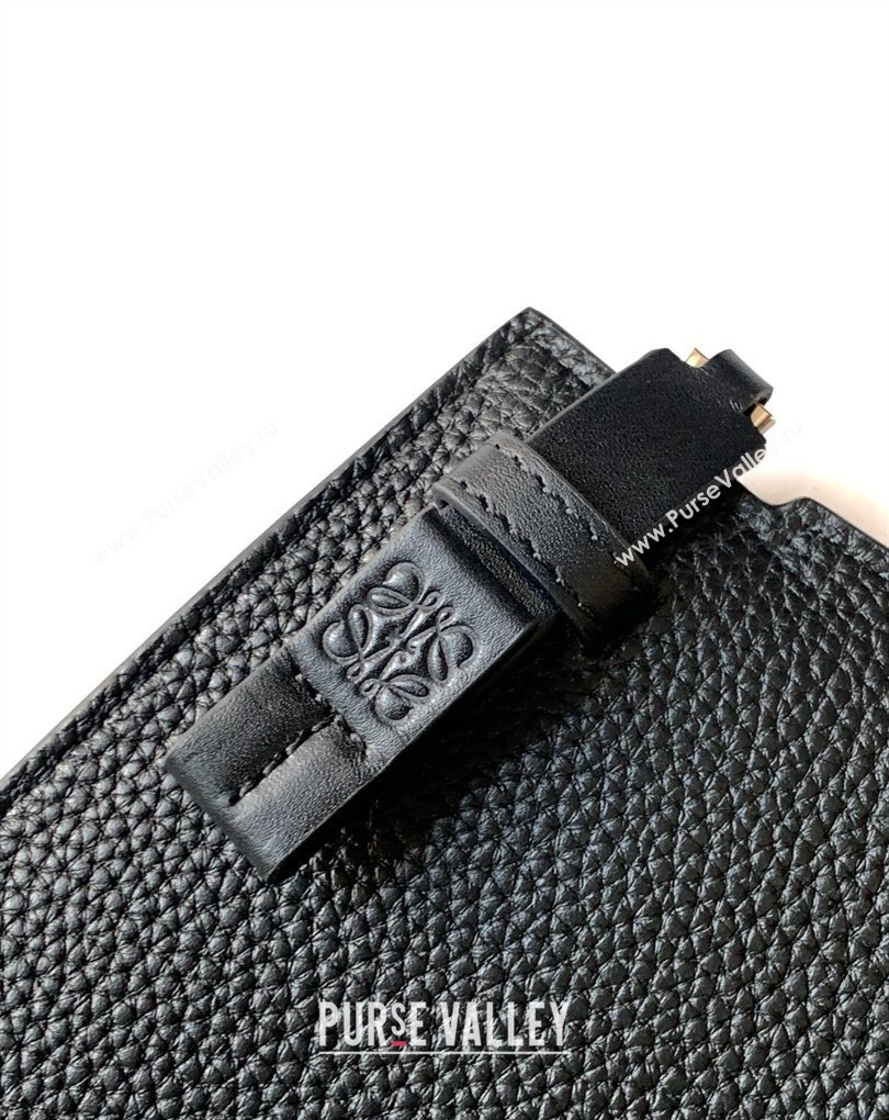 Loewe T Pouch Bag in grained calfskin Black 2024 (xinyidai-24020238)