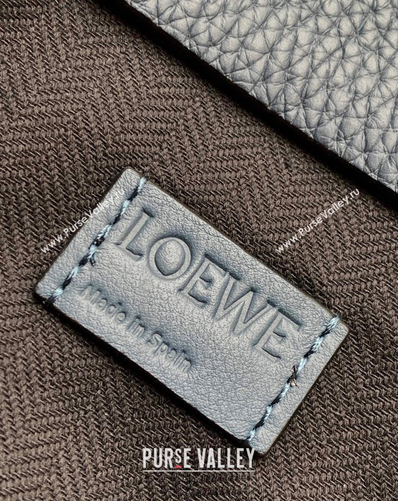 Loewe T Pouch Bag in grained calfskin Blue 2024 (xinyidai-24020239)