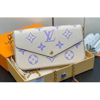 Louis Vuitton Monogram Empreinte Felicie Pochette Bag M83025 White/Purple 2024 (kiki-24021815)