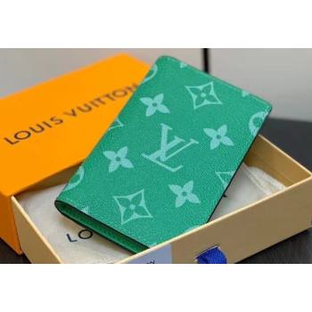 Louis Vuitton Taiga cowhide leather and Monogram canvas Pocket Organizer Wallet M83101 Green 2024 (kiki-24021808)