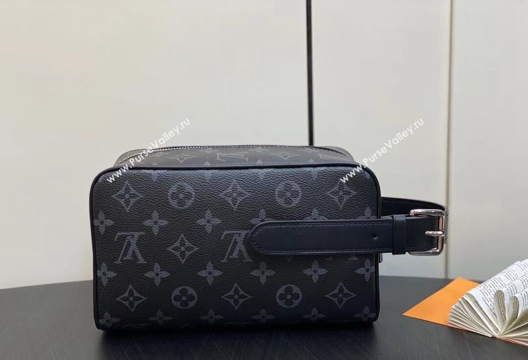 Louis Vuitton Monogram Eclipse canvas Locker Dopp Kit Bag M83113 2024 (kiki-24021820)