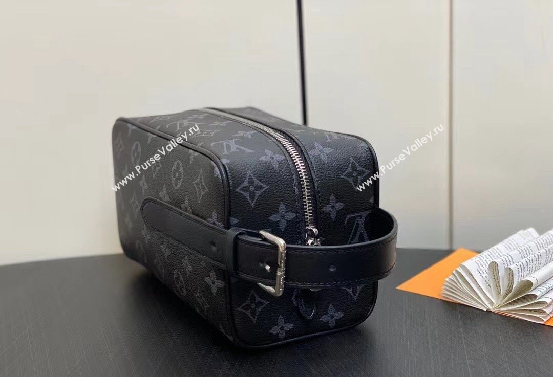 Louis Vuitton Monogram Eclipse canvas Locker Dopp Kit Bag M83113 2024 (kiki-24021820)