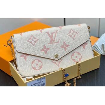 Louis Vuitton Monogram Empreinte Felicie Pochette Bag M83025 White/Pink 2024 (kiki-24021816)