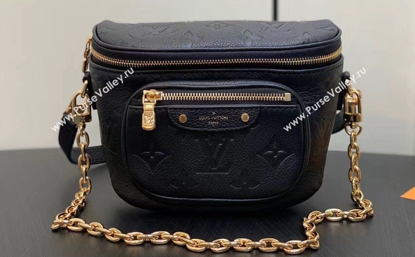 Louis Vuitton Monogram Empreinte Mini Bumbag M46917 Black 2024 (kiki-24021821)