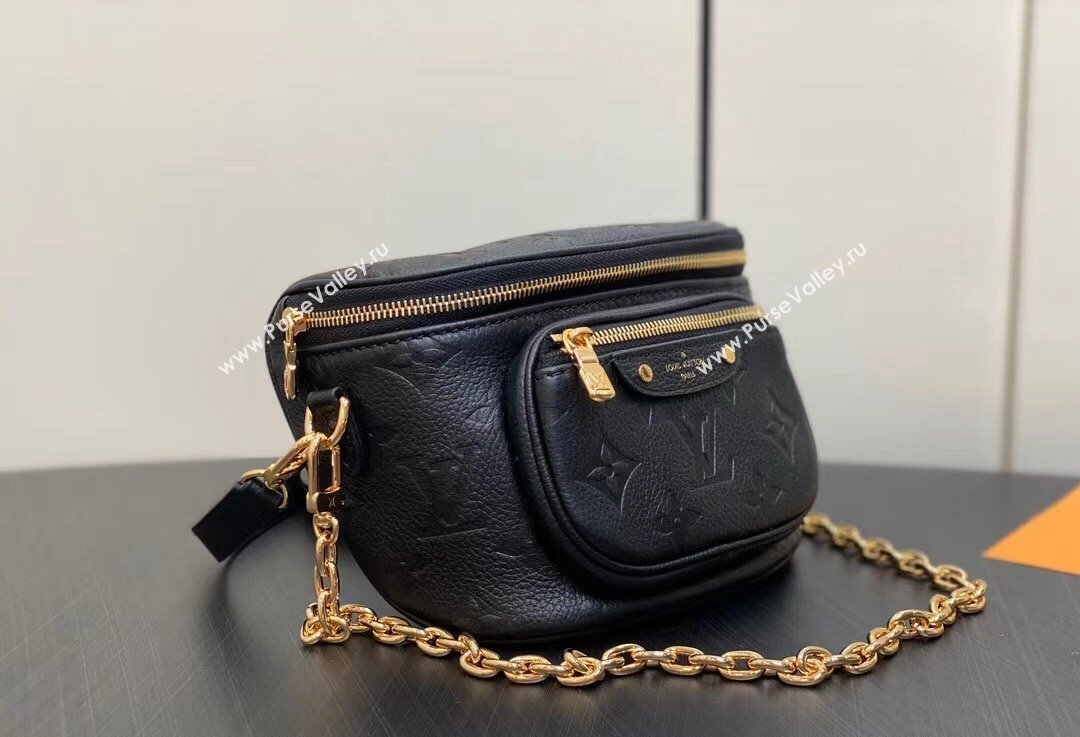 Louis Vuitton Monogram Empreinte Mini Bumbag M46917 Black 2024 (kiki-24021821)