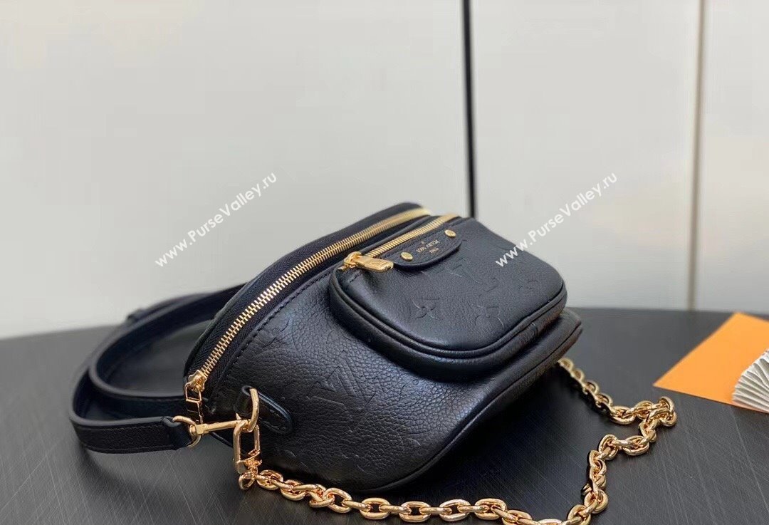 Louis Vuitton Monogram Empreinte Mini Bumbag M46917 Black 2024 (kiki-24021821)