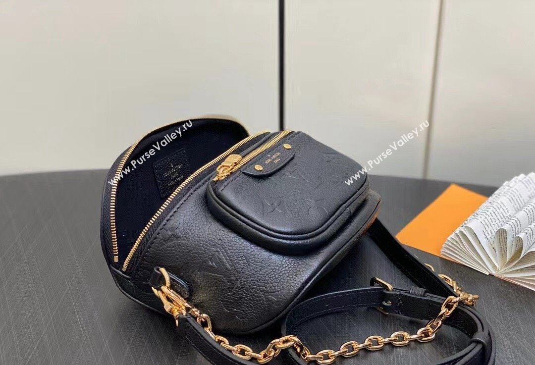 Louis Vuitton Monogram Empreinte Mini Bumbag M46917 Black 2024 (kiki-24021821)