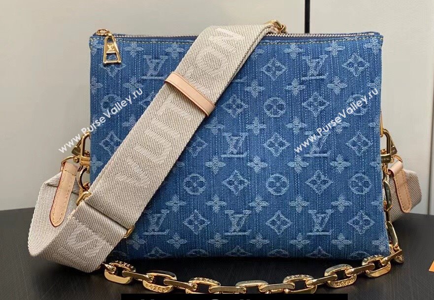 Louis Vuitton Monogram Denim Coussin PM Bag M24564 Blue New LV Remix 2024 (kiki-24020206)