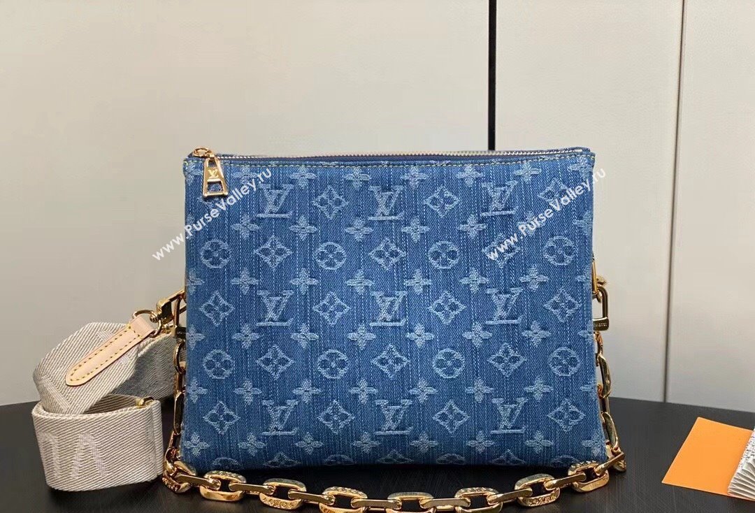 Louis Vuitton Monogram Denim Coussin PM Bag M24564 Blue New LV Remix 2024 (kiki-24020206)