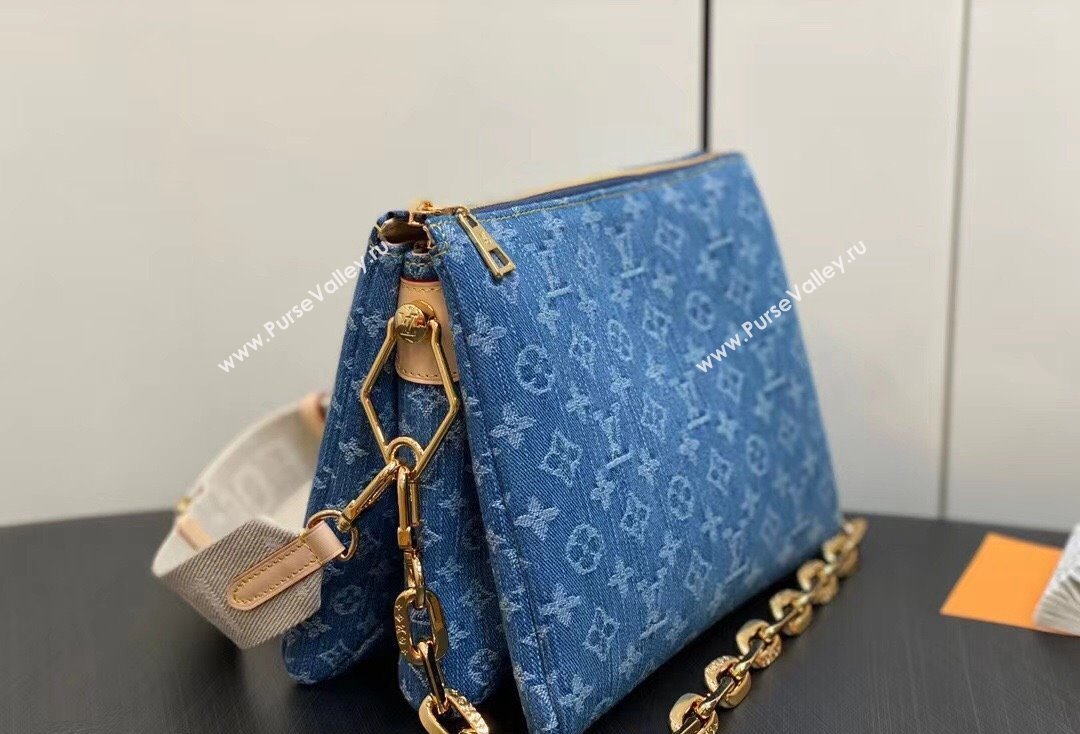 Louis Vuitton Monogram Denim Coussin PM Bag M24564 Blue New LV Remix 2024 (kiki-24020206)