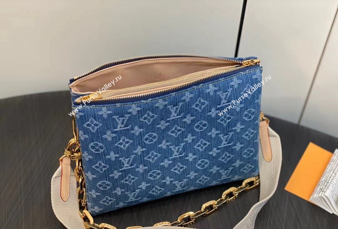 Louis Vuitton Monogram Denim Coussin PM Bag M24564 Blue New LV Remix 2024 (kiki-24020206)